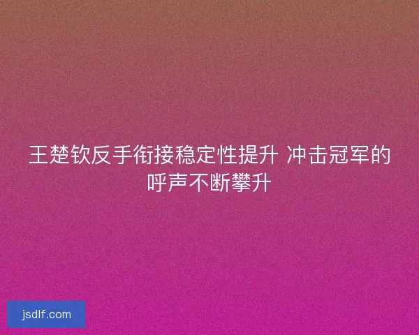 王楚钦反手衔接稳定性提升 冲击冠军的呼声不断攀升